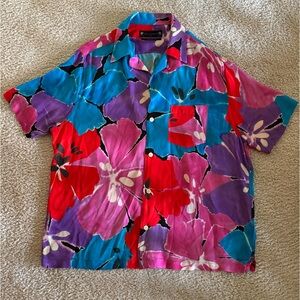 All Saints Mallorca Blurred Floral Print Shirt